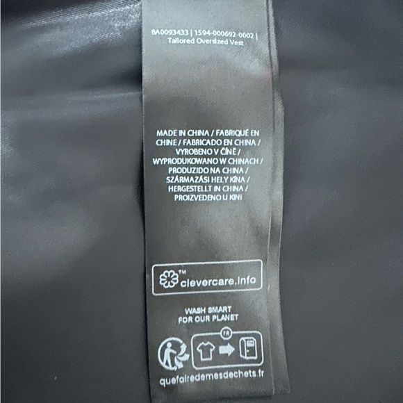 NA-KD Oversized Vest Size 44 Black Sleeveless Button-Up Vest - Picture 13 of 14